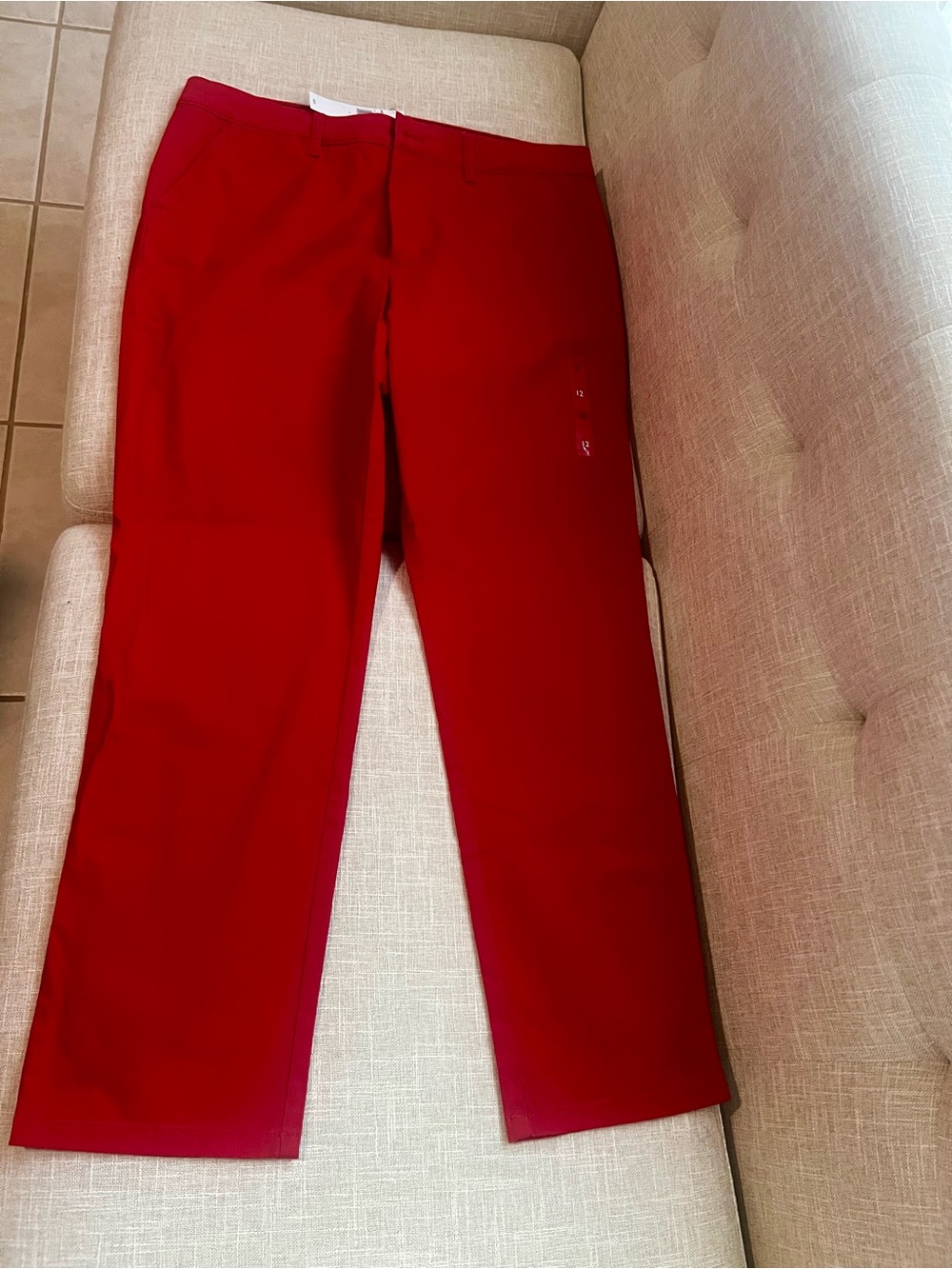 Tommy Hilfiger Red Straight Chinos